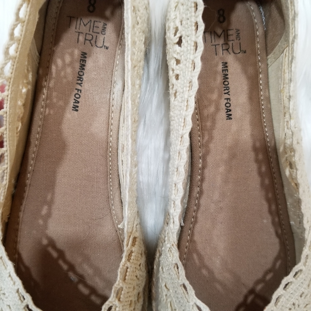 Time And Tru Memory Foam Flats Crocheted Espadril… - image 3